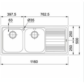 Resim Franke Logica Line Lll 621 Dekor Sağ Eviye 