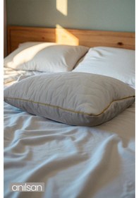 Resim 6'lı Biyeli Kapitone Deluxe Pamuklu Fermuarlı Yastık Koruyucu Kılıf 50x70 Cm Beyaz 