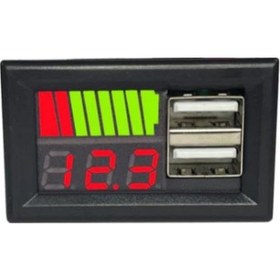 Resim Dijital Voltmetre USB Çıkışlı Pil Kapasite Göstergesi 