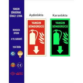 Resim Fosforlu Yangın Tüpü Levhası (1 Adet) 