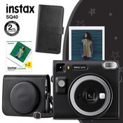Resim Fujifilm Instax SQ40 Siyah Fotoğraf Makinesi-20'li Kare Film-Deri Kılıf ve Siyah Albüm Fujifilm
