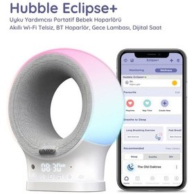 Resim Hubble Eclipse Plus Bebek Telsizi Ninni Çalar Bluetooth Speaker Gece Lambası Gri / Gri 