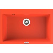 Resim POLEX Cristalüx Granit Evye P-X76 Turuncu Tezgah Altı Ve Tezgah Üstü Mutfak Evyesi 75x50cm 