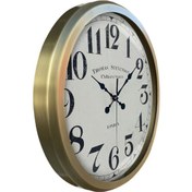 Resim Eskitme Metal Çerçeveli Salon Ofis Otel Duvar Saati 52 cm K11 
