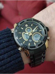 Resim Joefox Erkek Kol Saati Dijital Analog Çelik Kordonlu 1550 