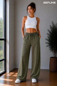 Resim LAVİNİM Kadın Keten Oversize LooseFit Rahat Pantolon 
