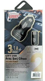 Resim Autokit Metal Araç Şarjı 2 Usb 3.1 Amper Typec 