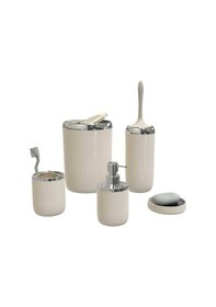 Resim Primanova Lima Xl Krom Dekorlu 5 Prç Banyo Seti Bej 