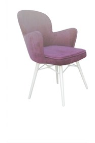 Resim Ankara Mobilya Berjer 12491 Kelebek Kayın Retro Beyaz Ayak Babyface Kumaş Dökme Sünger Ort Otrm 