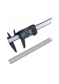 Resim Dijital Karbon Fiber Kumpas 150mm Pil Dahil + 30cm Çelik Cetvel 