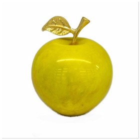 Resim Sarı Elma Fiğürü - Doğal Mermer Taşı Boyamasıdır 