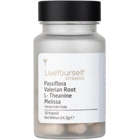 Resim LİVE YOURSELF Passiflora Valerian Root L-Theanine Melissa 30 Kapsül 