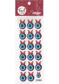 Resim Face Sticker Nazar Boncuğu 2 Cm 18 Adet 1 Pak 