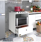 Resim Kenzlife Ocak Dolabı Nevresel Byz 85 70 60 Xlarge Çekmeceli Hazır Mutfak Klasik Setüstü Ocak İçin Sabit Tabla 