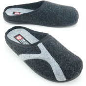 Resim Gezer Kışlık Erkek Pu Alt Taban Çıkarılabilir İç Tabanlıklı Keçe Ev Bahçe Terlik Antrasit 
