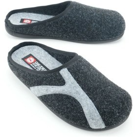 Resim Gezer Kışlık Erkek Pu Alt Taban Çıkarılabilir İç Tabanlıklı Keçe Ev Bahçe Terlik Antrasit 