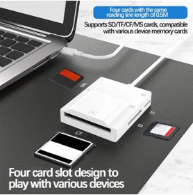 Resim Genel Markalar NK-3057H Telefon PC Taşınabilir USB3.0 4 IN 1 Yüksek İletim Hızı TF CF SD MS Type C Kart Okuyucu 