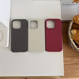 Resim Üç adet, Üç parçalı Değer Paketi, İçerir: Şarap Kırmızısı, Derin Gri ve Beyaz bir Paket içinde. Basit Düz Renkli Mat Şok Geçirmez Telefon Kılıfı, Lüks Minimalist TPU Telefon Koruyucu, Iphone 16/15/14/13/12/11 Pro Max PLUS ile uyumlu. 