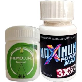 Resim Maximum Power Hemocure Cream Özel 50 ml Kremi + Erkeğe Özel 3x 30'lu Maximum Power Max Kaps 