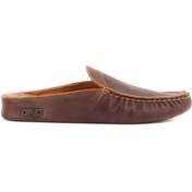 Resim Sail Lakers - Kahve Deri Erkek Ev Terliği 110-547-X 