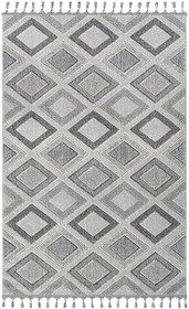 Resim Cool Halı Bress 1402 Gri Salon Halısı Bukle İskandinav Halı Etnik Mutfak Halısı Dekoratif Koridor Halısı Kesme Yolluk 
