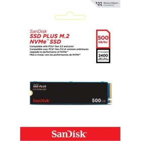 Resim SARVONA Sandisk 500GB SSD Plus 2400MB-1500MB-S M.2 Pcie Gen 3.0 Nvme SSD SDSSDA3N-500G-G26 