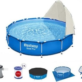 Resim Bestway Gölgelikli Prefabrik Havuz Seti 366x76 Cm 56706 Bw554 