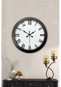 Resim 36 Cm Siyah Metal Roma Rakamlı Duvar Saati Çok Renkli 