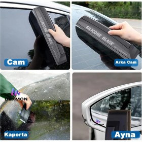 Resim Dexmon Oto Araba Araç Cam ve Kaporta Su Temizlik Silecek Çekçek Çekecek Çizmez Silikon 