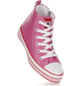 Resim Kiko Kids Pant Günlük Bağcıklı Fermuarlı Kız Bebek Spor Ayakkabı Fuşya Fuşya 