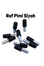 Resim Badem10 Raf Pimi Plastik Başlı Cam Tutucu Çivisi Mobilya Dolap Pimi Siyah (100 Adet) 