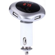 Resim Araba Q7 Hareketli Kafa Çift Usb Şarj Araba Bluetooth Fm Verici Kiti, Destek Lcd Ekran / Tf Kart Müzik Çalma / Eller Serbest Gümüş 