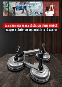 Resim PROXTECH Premium Yüksek Kalite Cam Fayans Kaldırma Metal Alüminyum 3lü 2li SetCam Fayans Taşıma Vantuz 