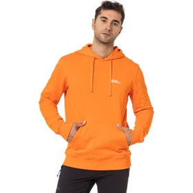 Resim JACK WOLFSKIN ERKEK SWEATSHIRT Tommy Hoody Turuncu Kapüşonlu 