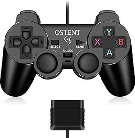 Resim OSTENT Sony Playstation PS2 PS1 PS One PSX Konsol Çift Şok Titreşim Video Oyunları için Kablolu Analog Denetleyici Gamepad Joystick Joypad 