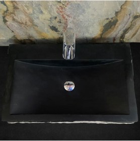 Resim SİPAHİMARBLE Bazalt Dışı Dalgalı Patlatma Batarya Çıkışlı Lavabo 