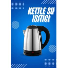 Resim Zenvia Mey Ithalat® Elektrikli Paslanmaz Çelik Su Isıtcı Çelik Kettle 1.8 Lt. Uzun Ömürlü 