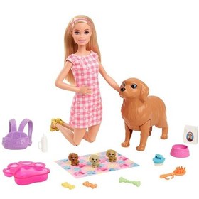 Resim Hck75 Barbie Ve Yeni Doğan Köpekler Oyun Seti. Barbie Ve Hayvanla 