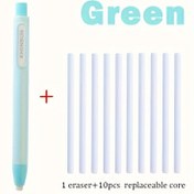 Resim 11 Parça/Set Kalem Şeklinde Basınç Tipi Silgi Değiştirilebilir Çekirdek Çizim Yazma Silgi Malzemeleri Ofis Malzemeleri (1 Kalem + 10 Değiştirilebilir Çekirdek) 