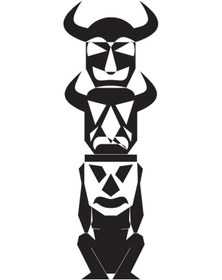 Resim Folyo Sticker Kızılderili Putu 70cm Uzunluk Siyah 