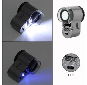 Resim Özgürce 50X Mini Cep Mikroskopu, Işıklı, Eğitici ve Doğal Taş Uygulaması 