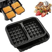 Resim Cozary Sıcak hava fritözü aksesuarı – Ninja AF400EU, AF451EU ve AF500EU için 2 adet waffle makinesi, fırın ve mikrodalga fırın için aksesuar, bulaşık makinesinde yıkanabilir, Belçika waffle kalıbı 