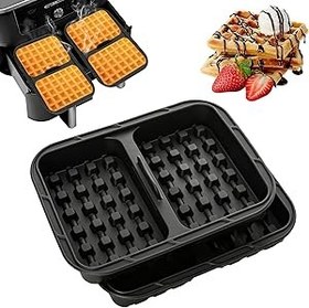 Resim Cozary Sıcak hava fritözü aksesuarı – Ninja AF400EU, AF451EU ve AF500EU için 2 adet waffle makinesi, fırın ve mikrodalga fırın için aksesuar, bulaşık makinesinde yıkanabilir, Belçika waffle kalıbı 