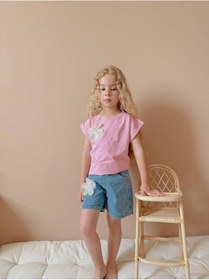 Resim Jolly Kids Kız Çocuk Kot Jean Şortlu Badili Takım Pembe 