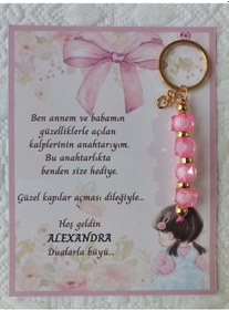 Resim 72 Adet Kız Bebek Model Özel Tasarım Pembe Anahtarlık Hastane Yeni Doğan 40 Mevlidi Hediyelik 