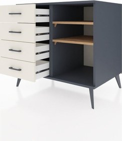 Resim Kronos Şifonyer 2 Raflı 4 Çekmeceli 88x59x80 Antrasit-çam/aytaşı Çam/aytaşı 