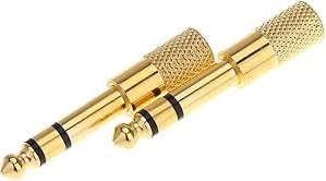 Resim XIBANY Çift Ses Jakı Adaptörü Dönüştürücü Stereo Priz Elektro Gitarlar için Mikrofon Kulaklık 6.35mm Erkek 3.5mm Kadın 