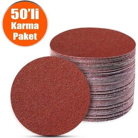 Resim 50 Adet Cırt Zımpara 115 Mm Spiral Avuç Taşlama (Karma Paket) 
