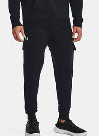Resim Under Armour 1382134-001 UA Rival Fleece Cargo J Siyah Erkek Uzun Lastikli Bol Kesim Eşofman Altı 