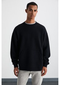 Resim Grimelange SANTIAGOS Erkek Pamuk-Polyester Siyah Sweatshirt 